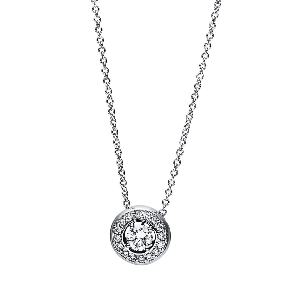solitaire with accent stones necklace - 4F182