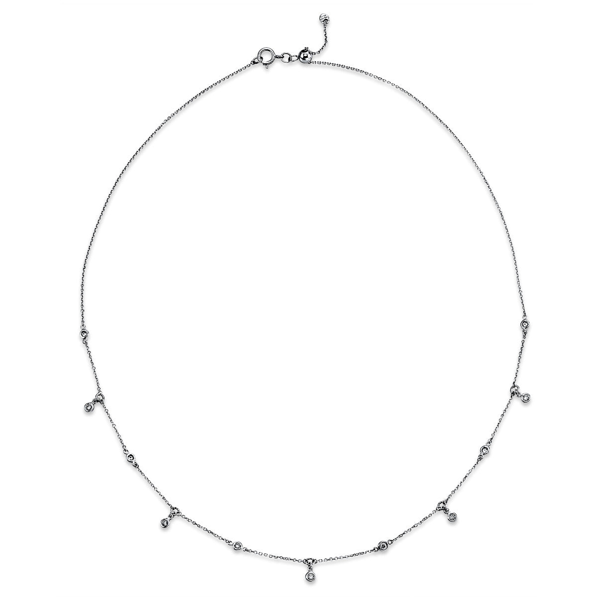 diamond full cut  modern woman necklace in white gold