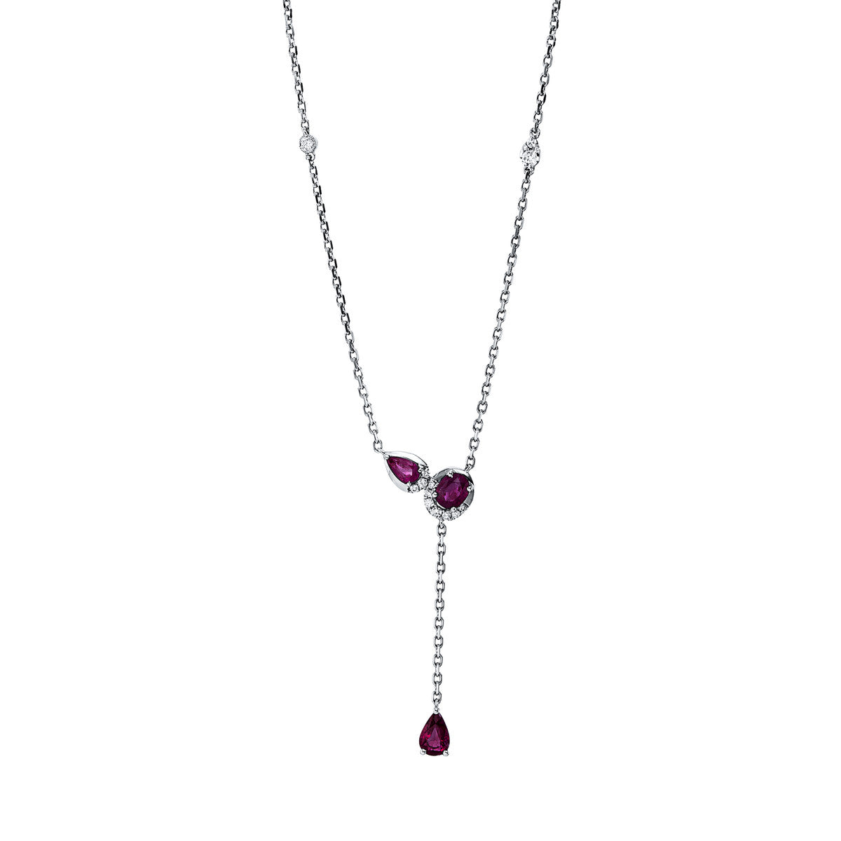 colored stone classic necklace - 4H612