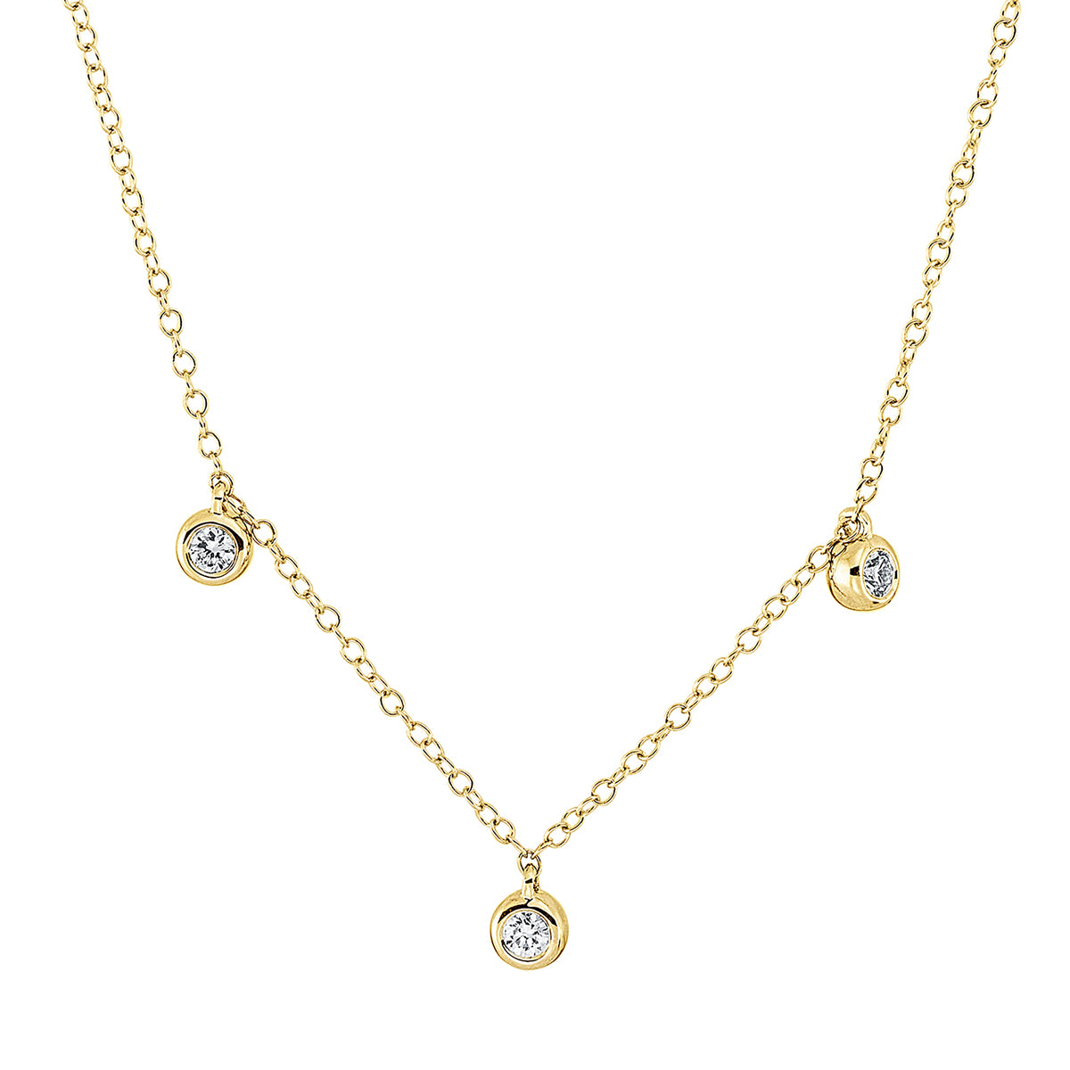 diamond full cut  modern woman necklace in yellow gold