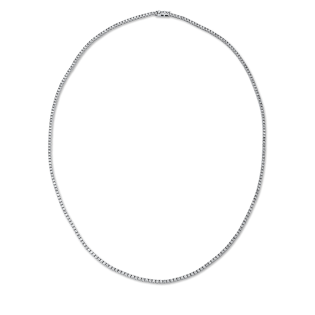 diamond full cut  tennis necklace necklace in white gold