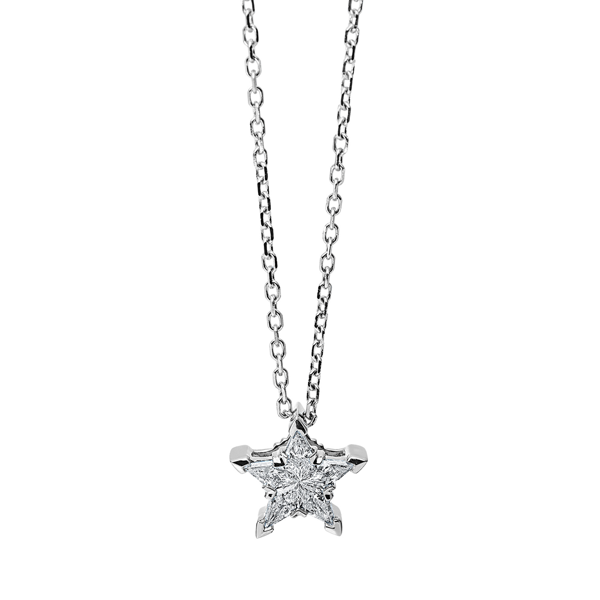 fantasy-cut  symbol necklace in white gold