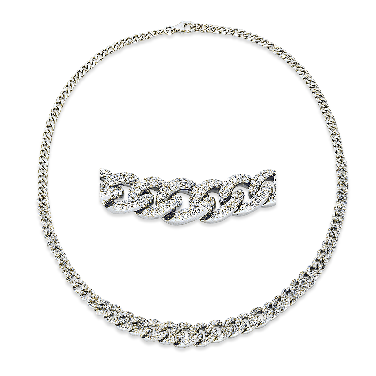 diamond full cut  exclusive necklace in white gold