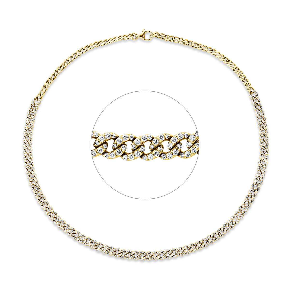 diamond full cut  exclusive necklace in yellow gold