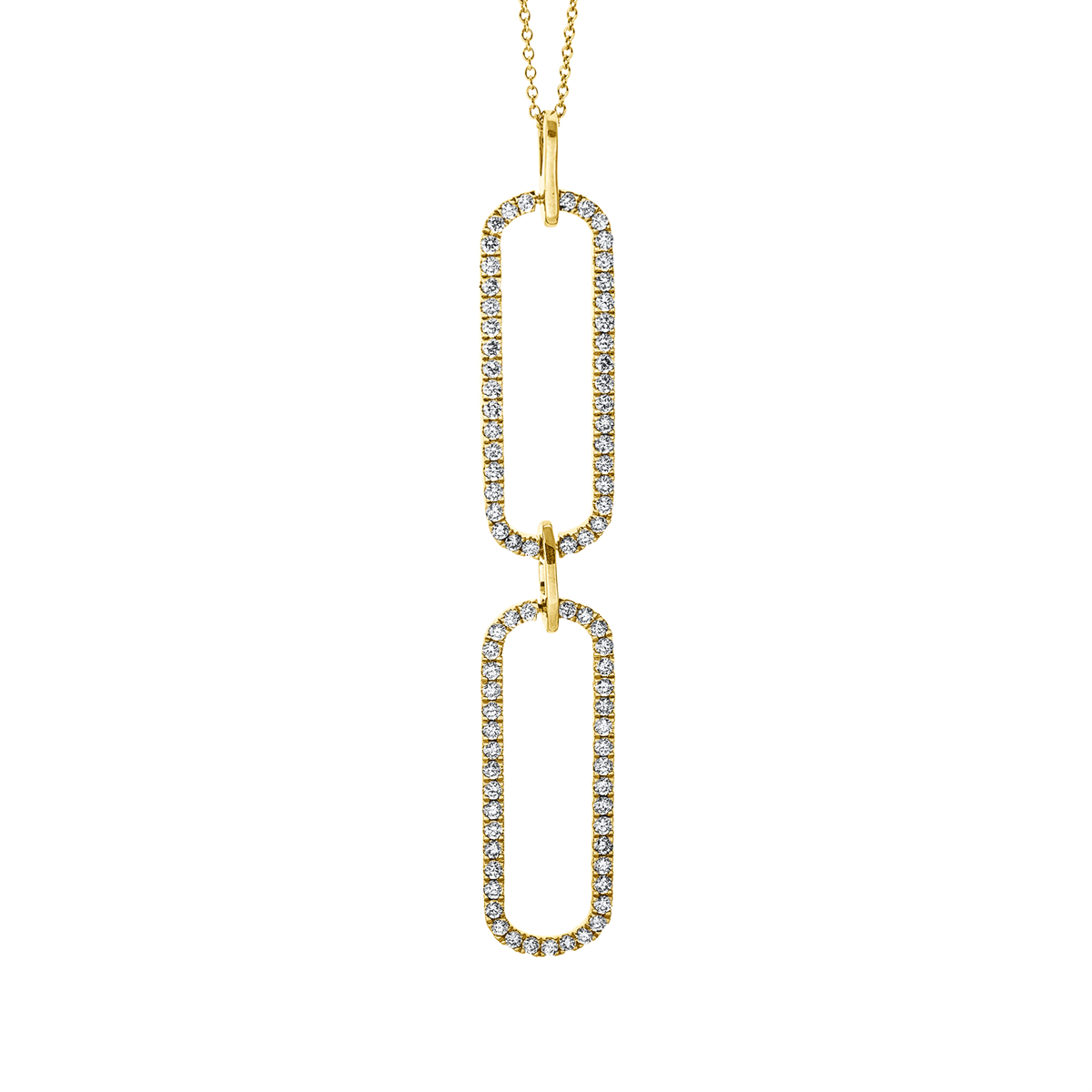 diamond full cut  modern woman necklace in yellow gold