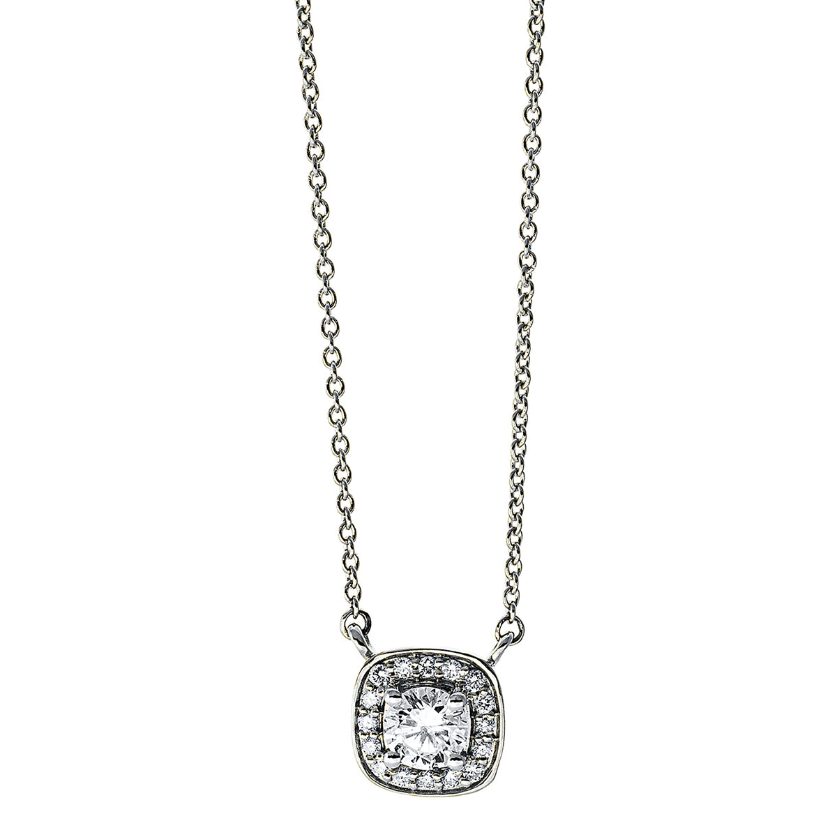 solitaire with accent stones necklace - 4I785