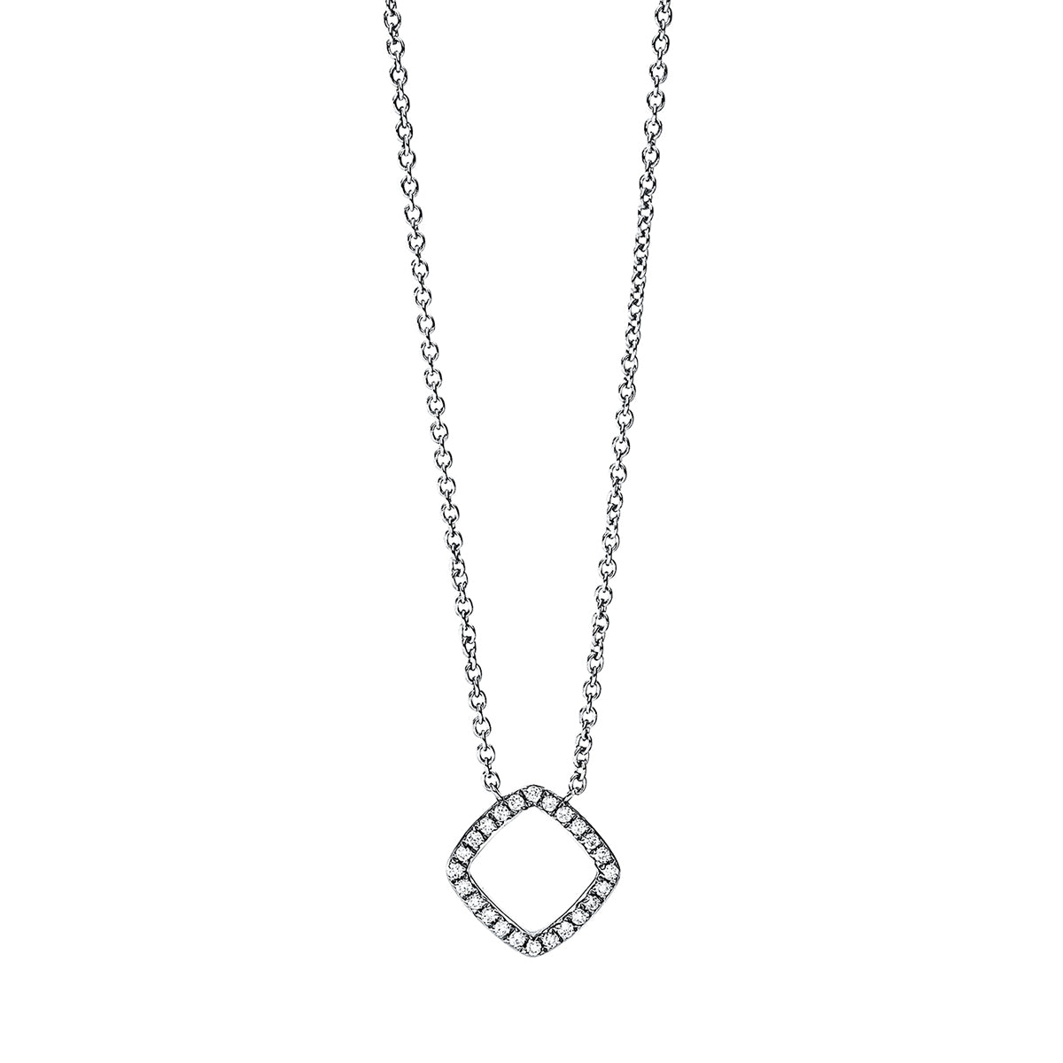 diamond full cut  modern woman necklace in white gold