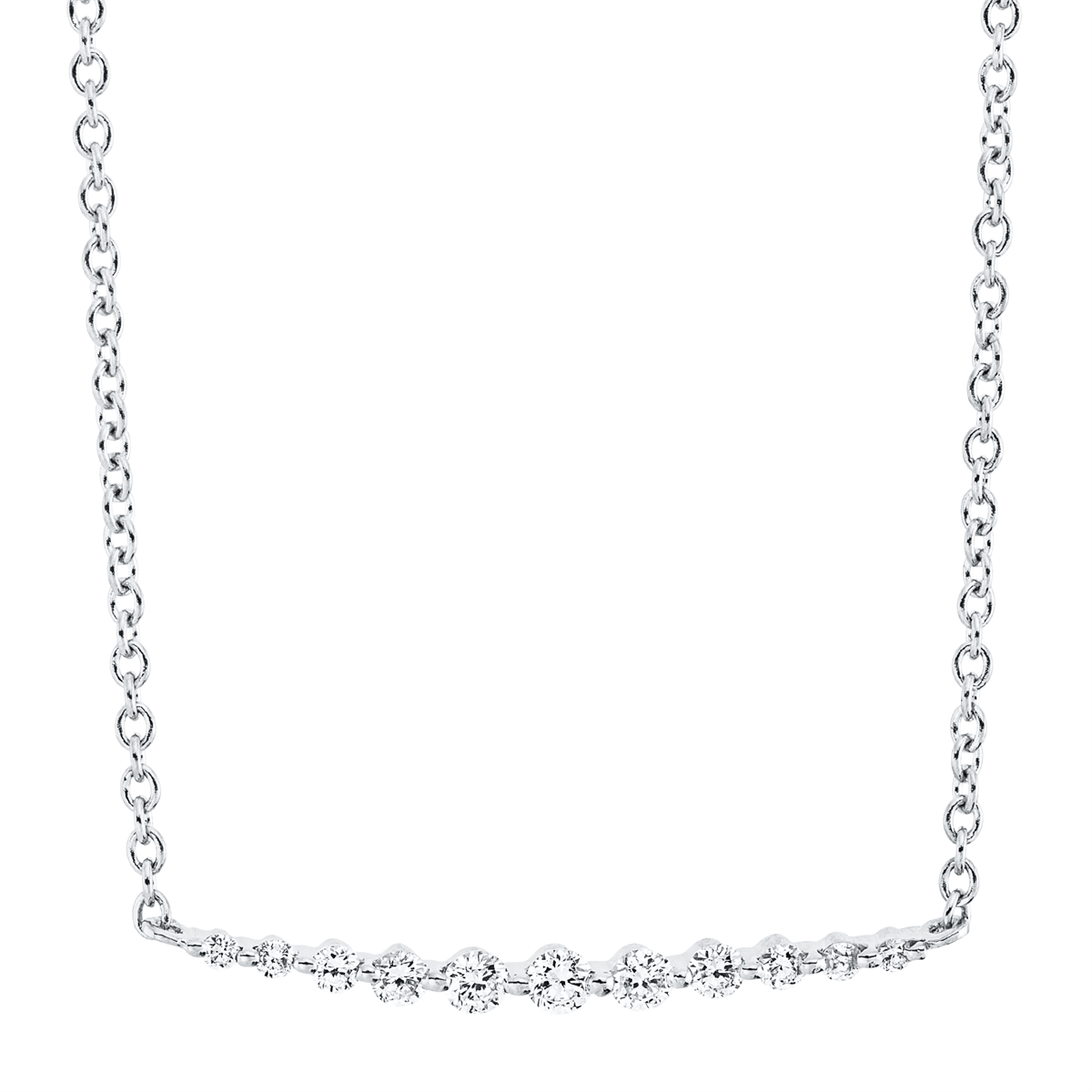 diamond full cut  modern woman necklace in white gold