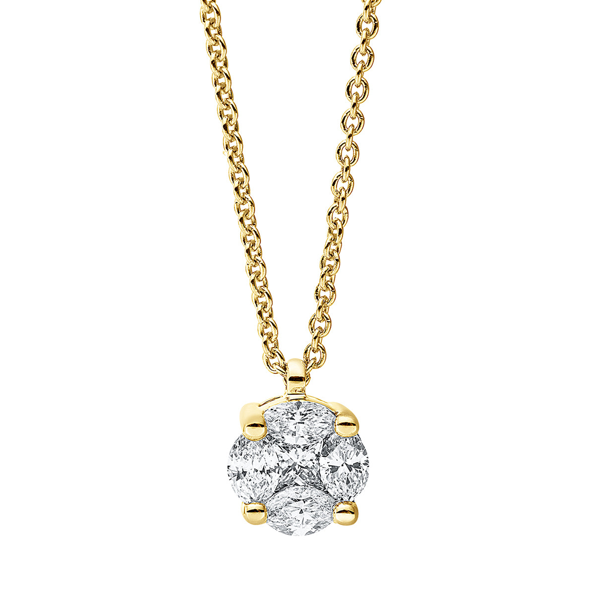 marquise  illusion classic necklace in yellow gold