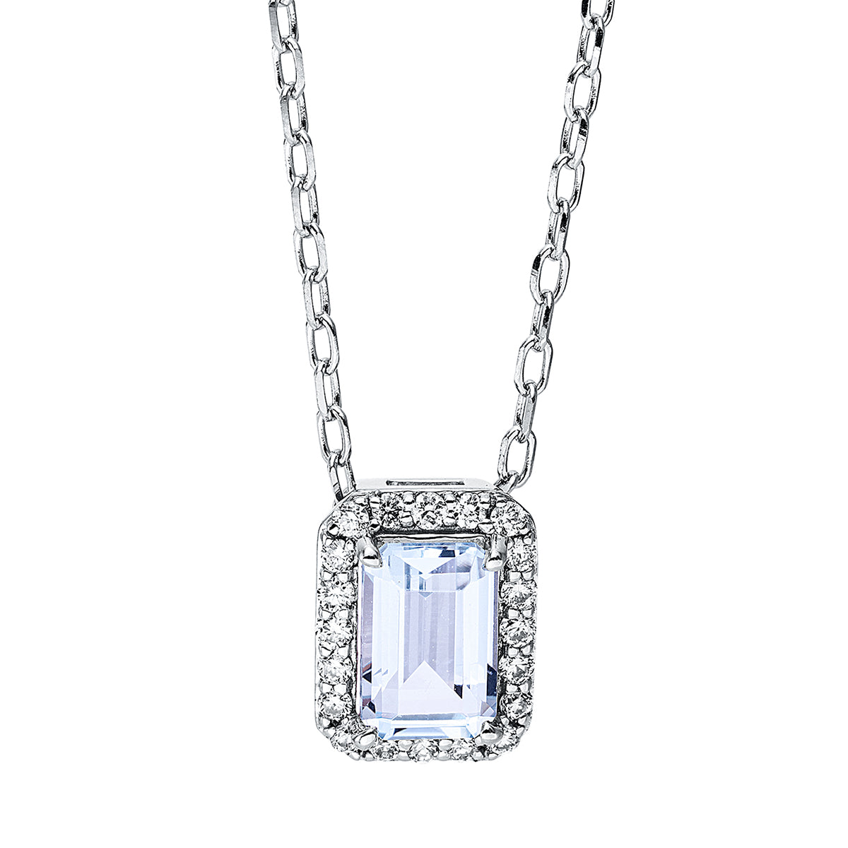 diamond full cut topaz colored stone fashion necklace in white gold