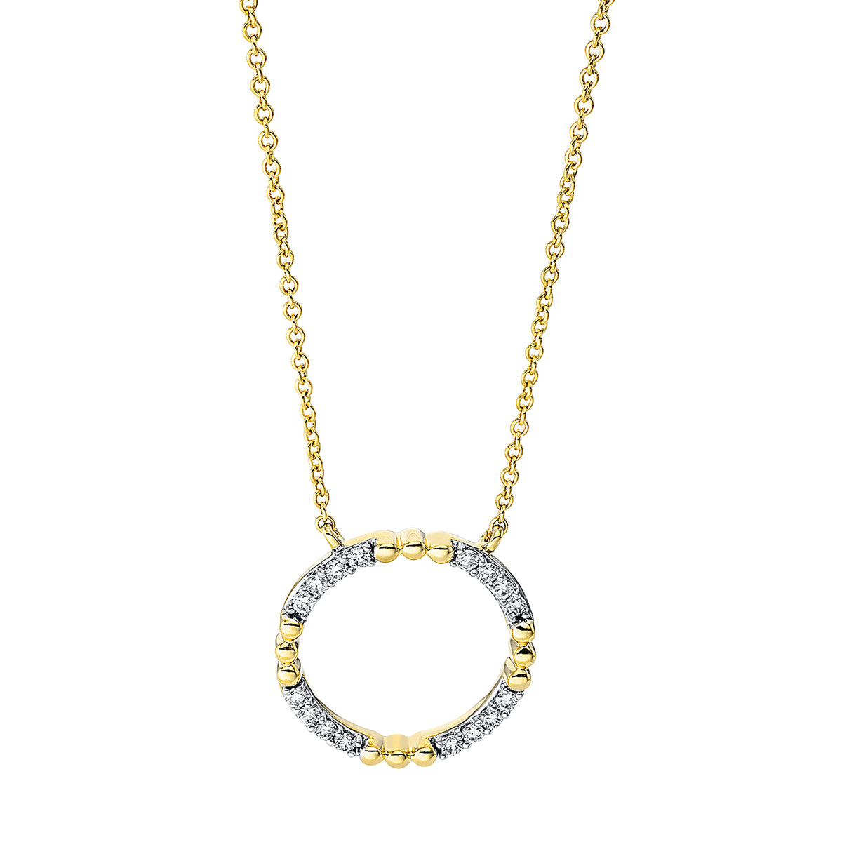 diamond full cut  modern woman necklace in yellow gold