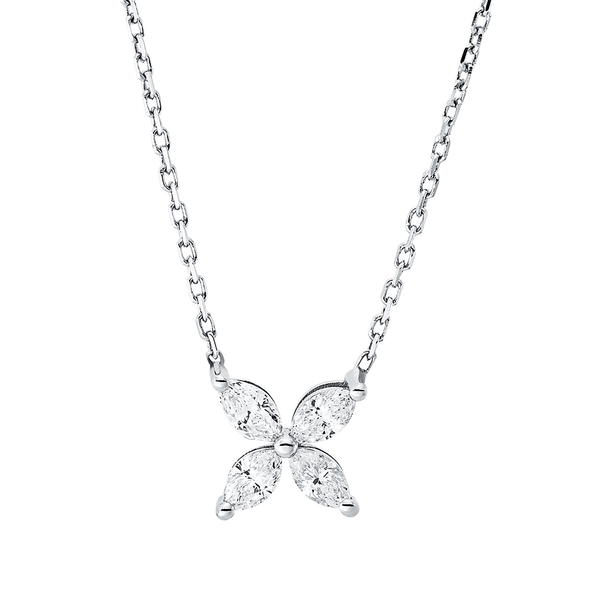 marquise  modern woman necklace in white gold