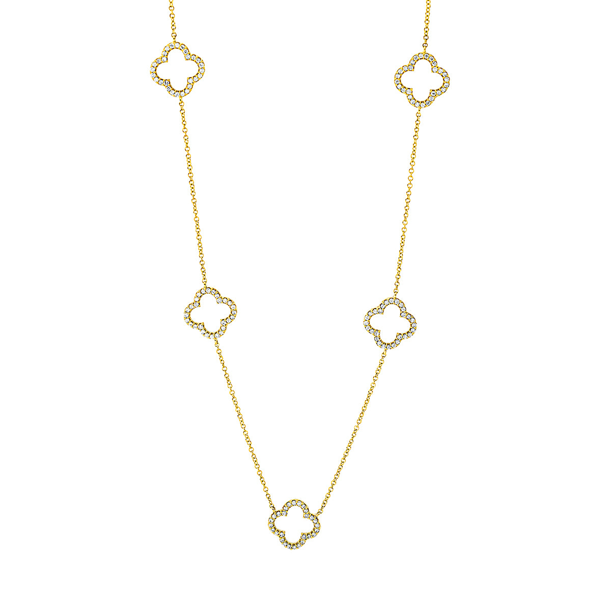 diamond full cut  modern woman necklace in yellow gold