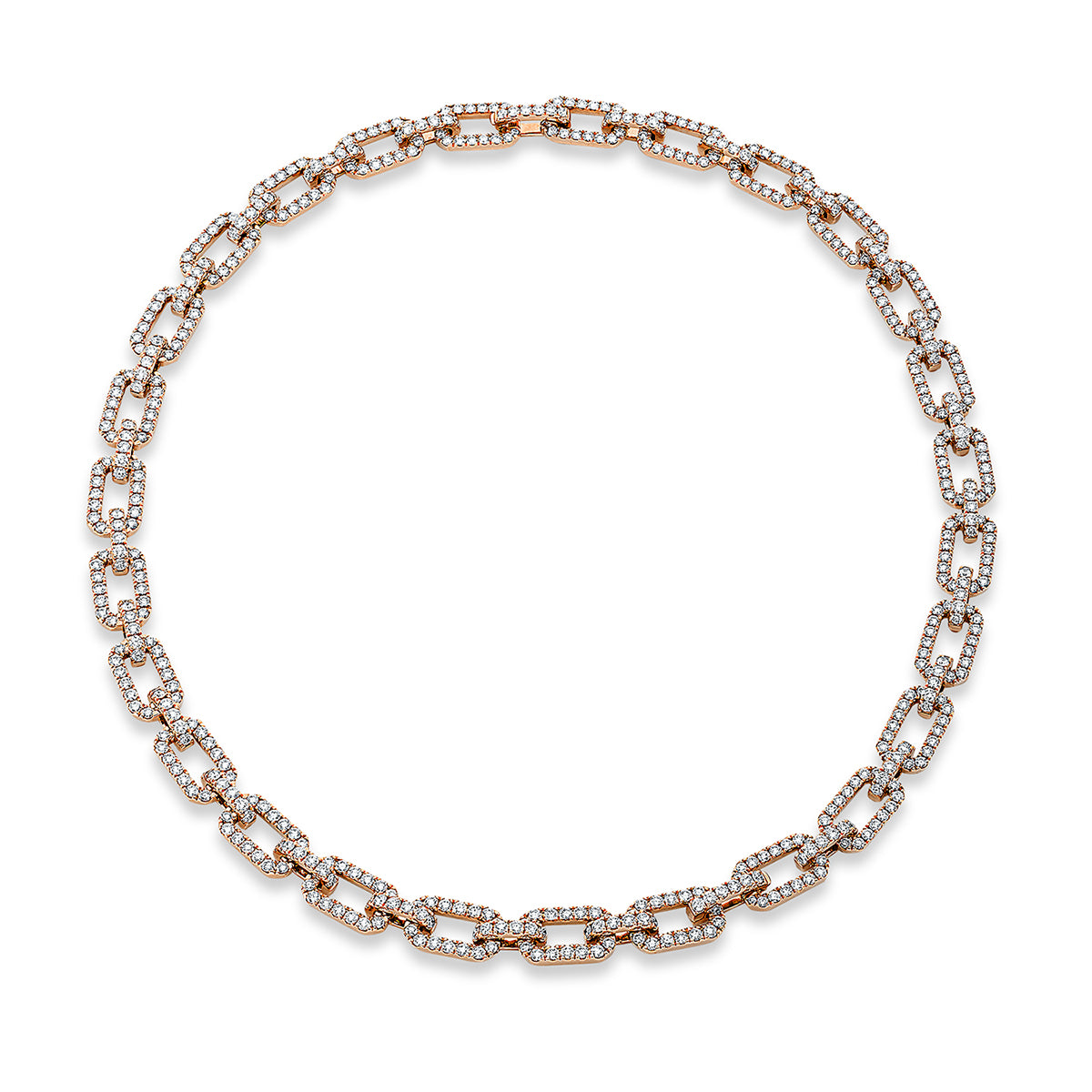 diamond full cut  exclusive necklace in red gold