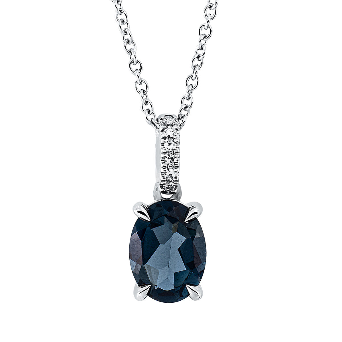 diamond single cut topaz colored stone fashion necklace in white gold
