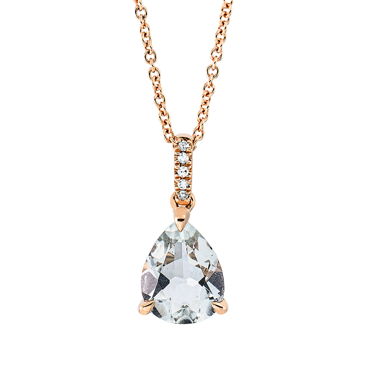 diamond single cut amethyst colored stone fashion necklace in red gold