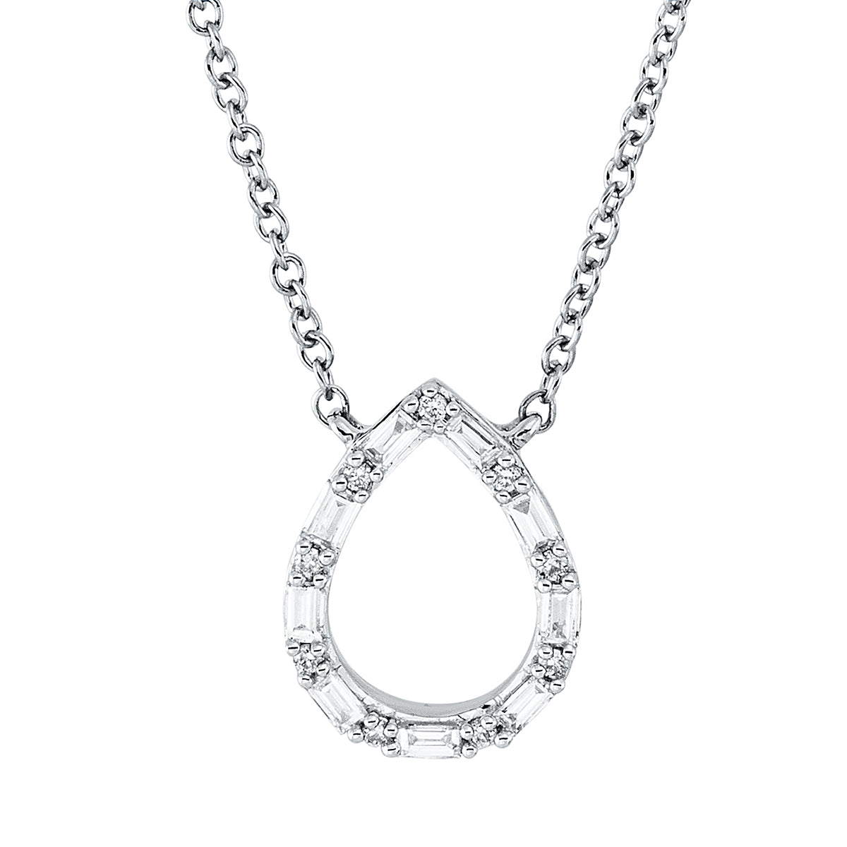 diamond full cut  modern woman necklace in white gold