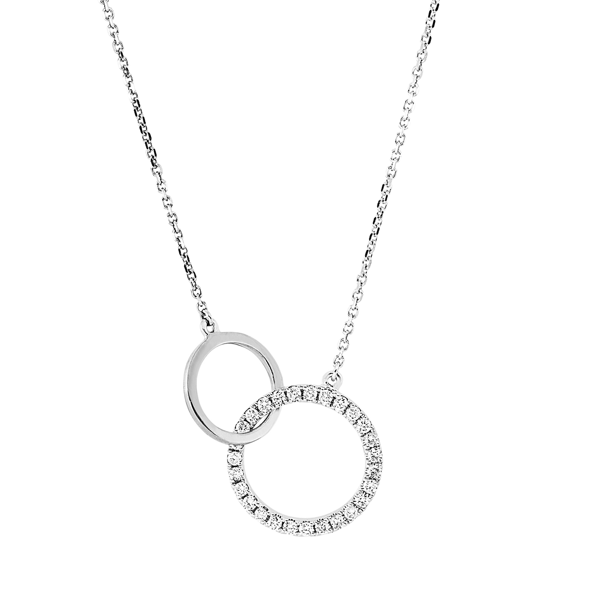 diamond full cut  modern woman necklace in white gold