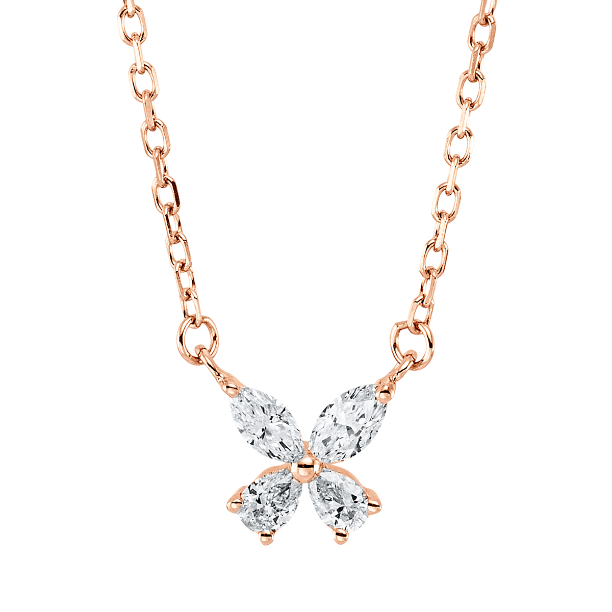 marquise  modern woman necklace in red gold