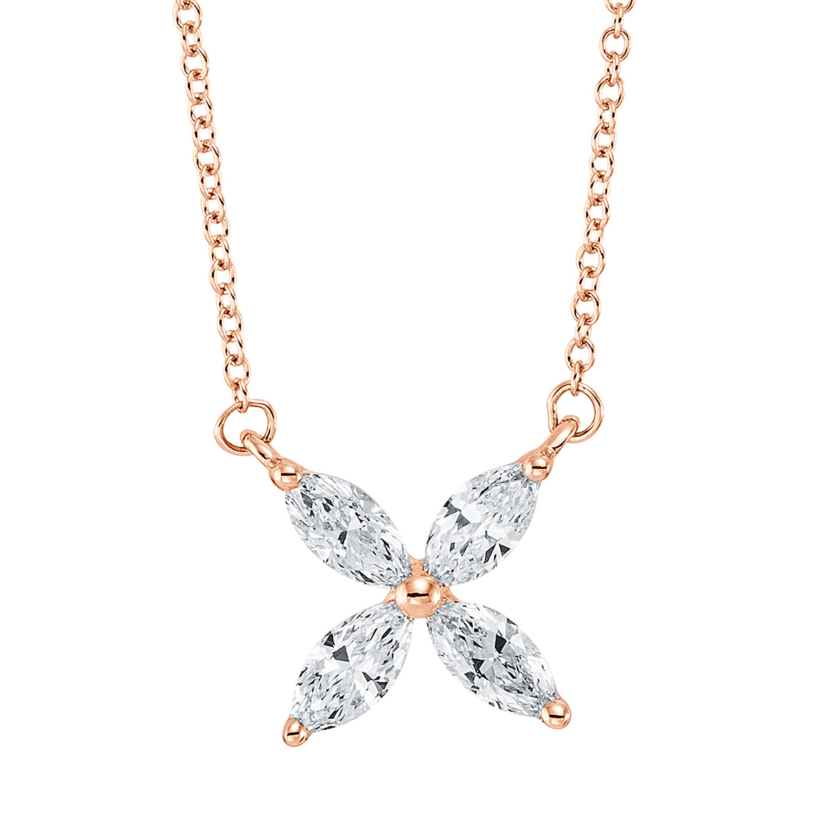 marquise  modern woman necklace in red gold