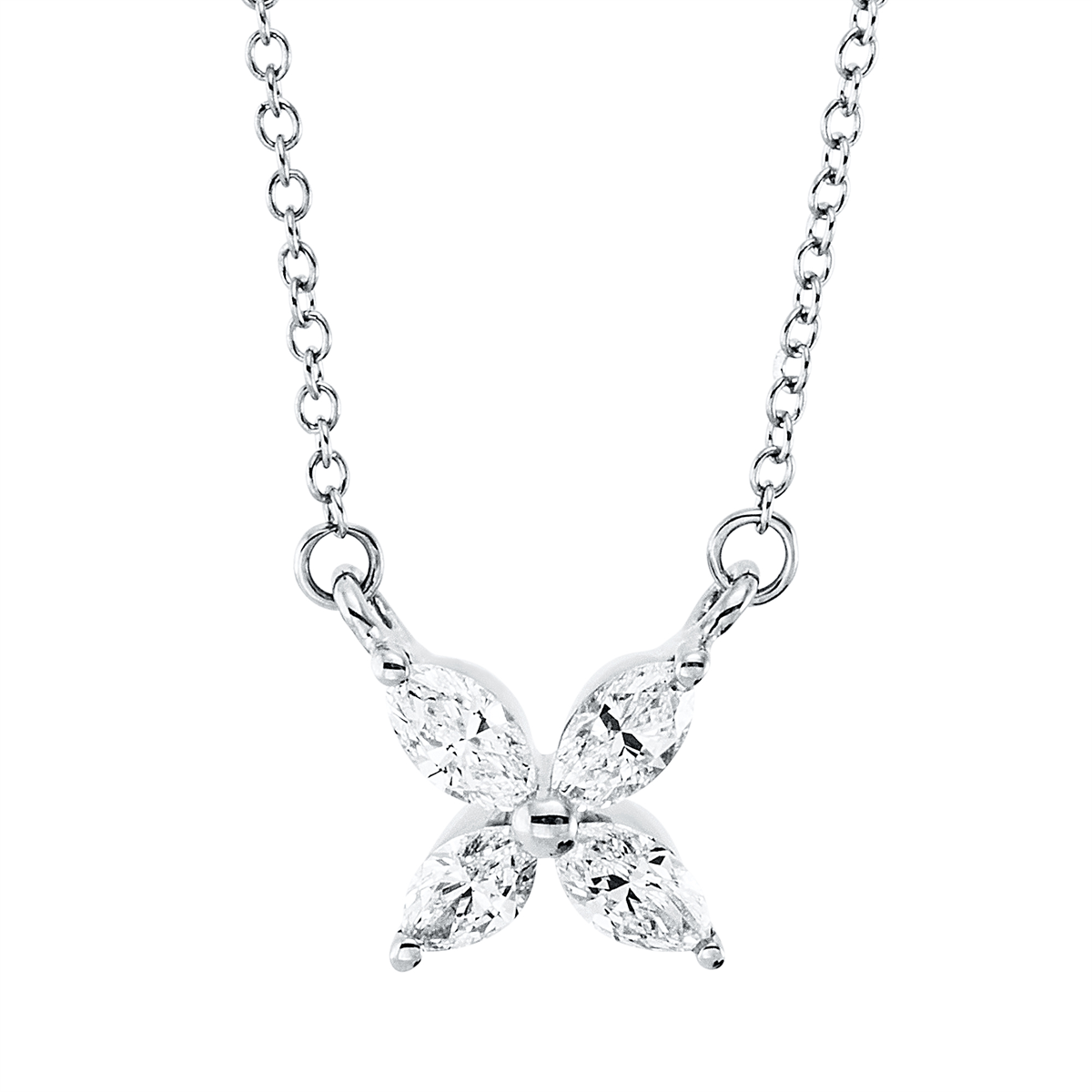 marquise  modern woman necklace in white gold