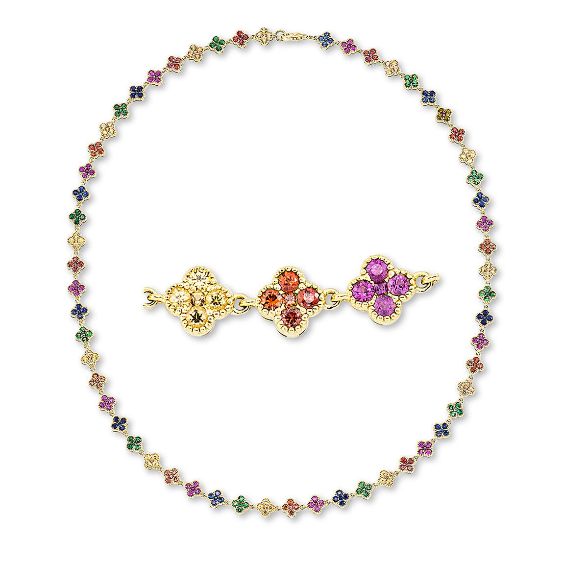 regenboog- en veelkleurige ketting - 4L708