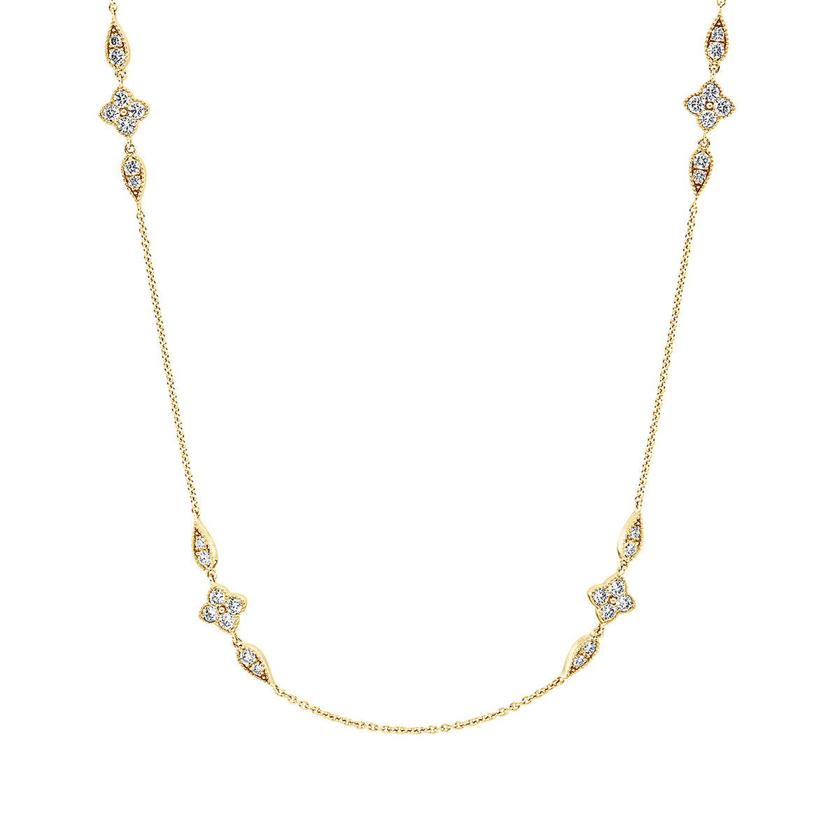 diamond full cut  modern woman necklace in yellow gold