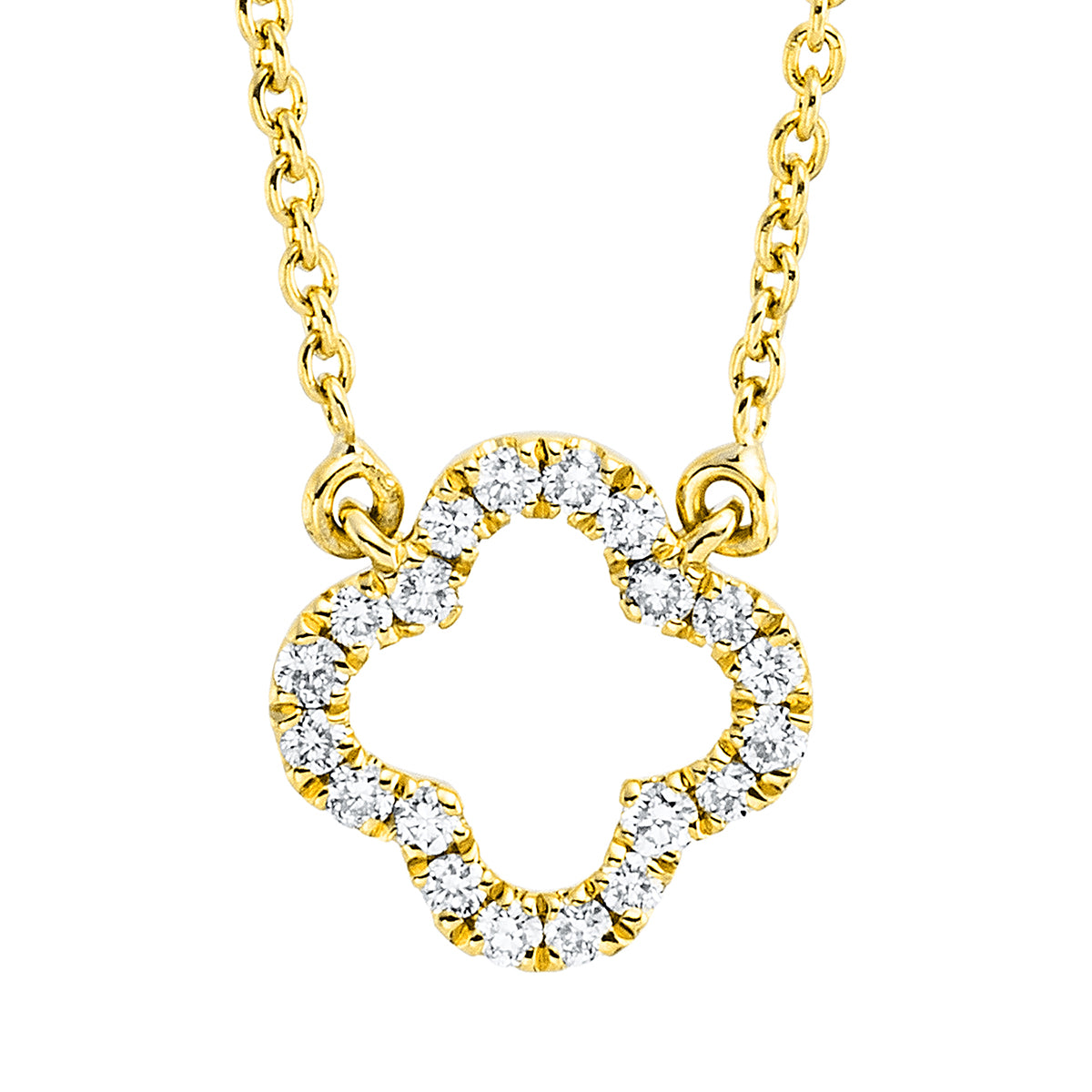 diamond full cut  modern woman necklace in yellow gold