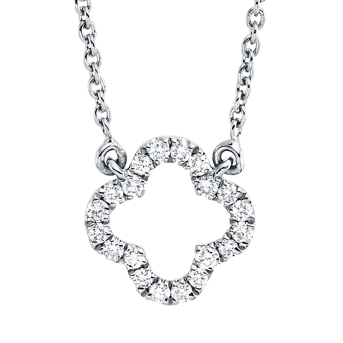diamond full cut  modern woman necklace in white gold