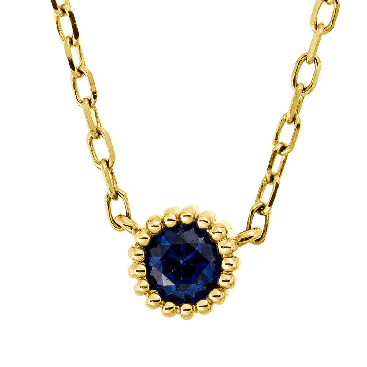 colored stone classic necklace - 4L814