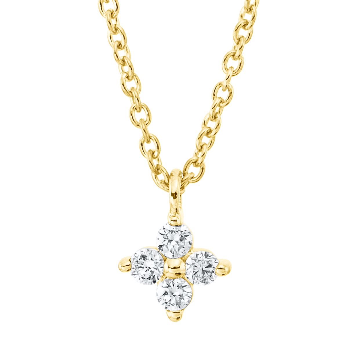 diamond full cut  modern woman necklace in yellow gold