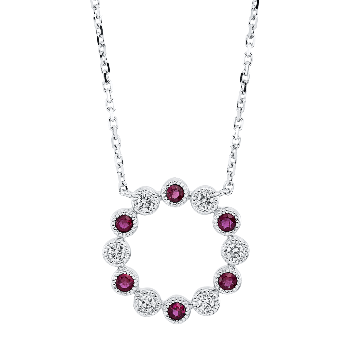 colored stone classic necklace - 4M028