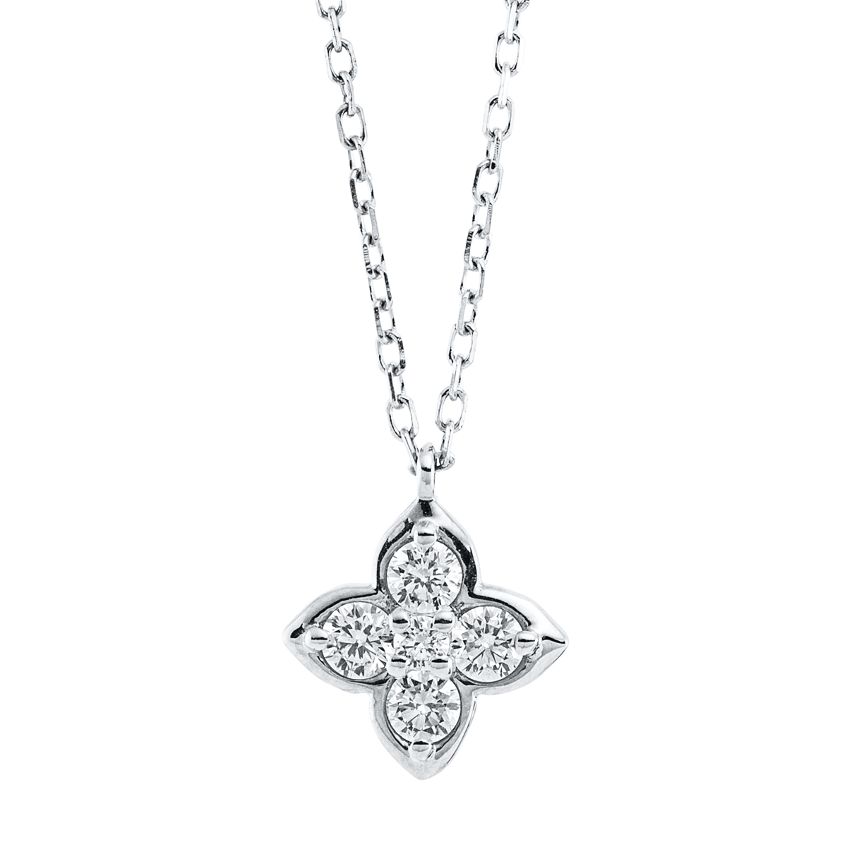 diamond full cut  modern woman necklace in white gold