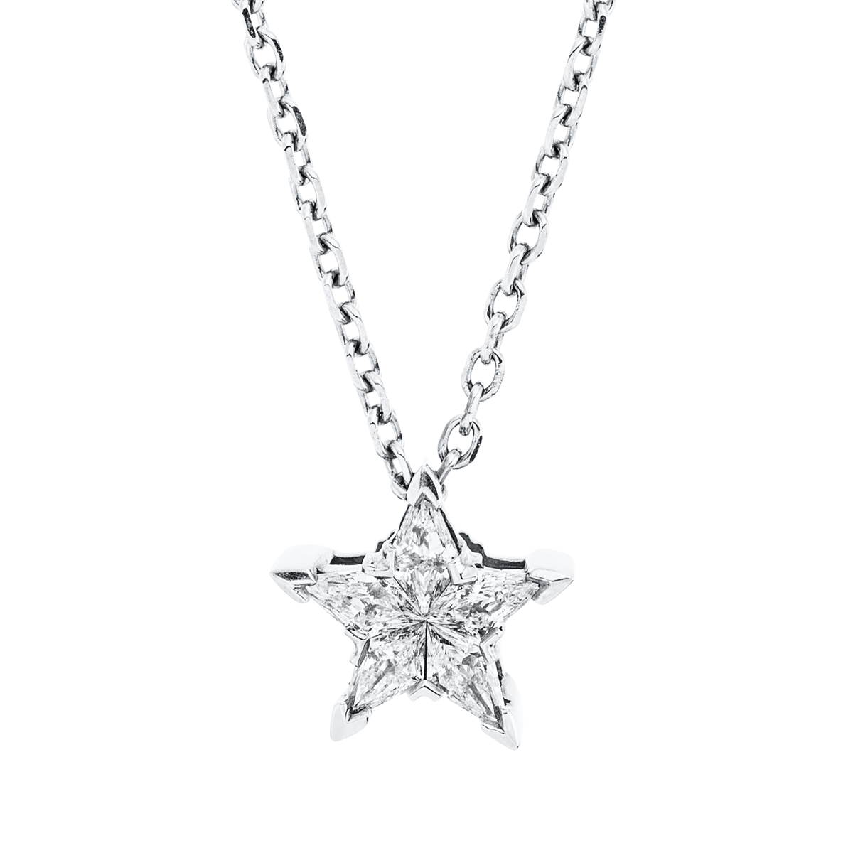 fantasy-cut  illusion classic necklace in white gold