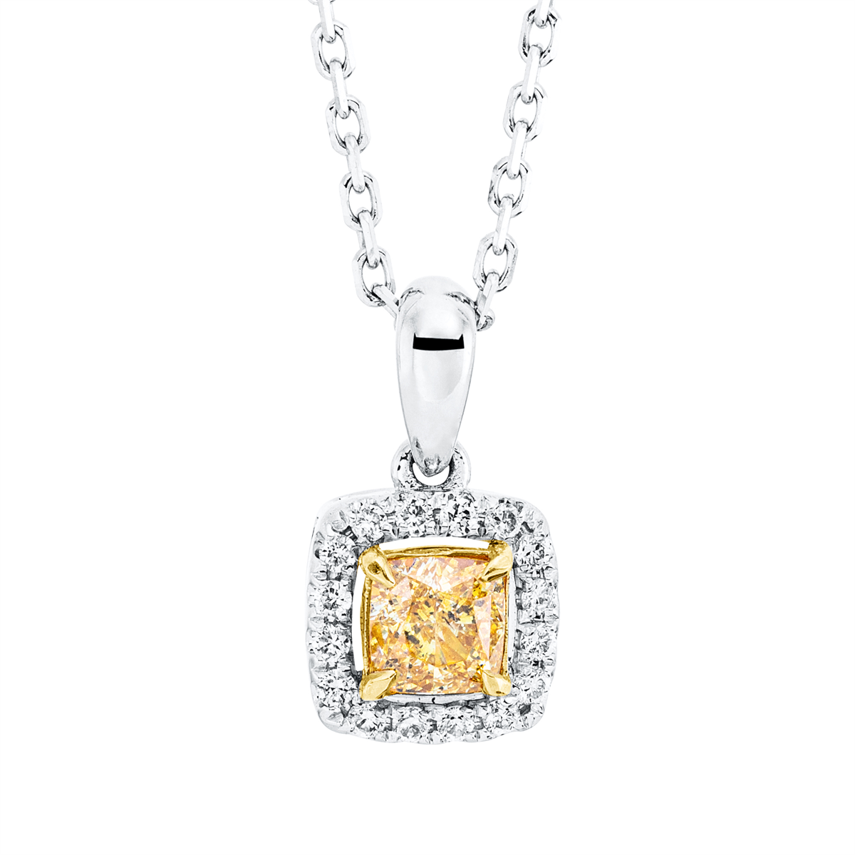 fantasiekleurige diamanten ketting - 4M148