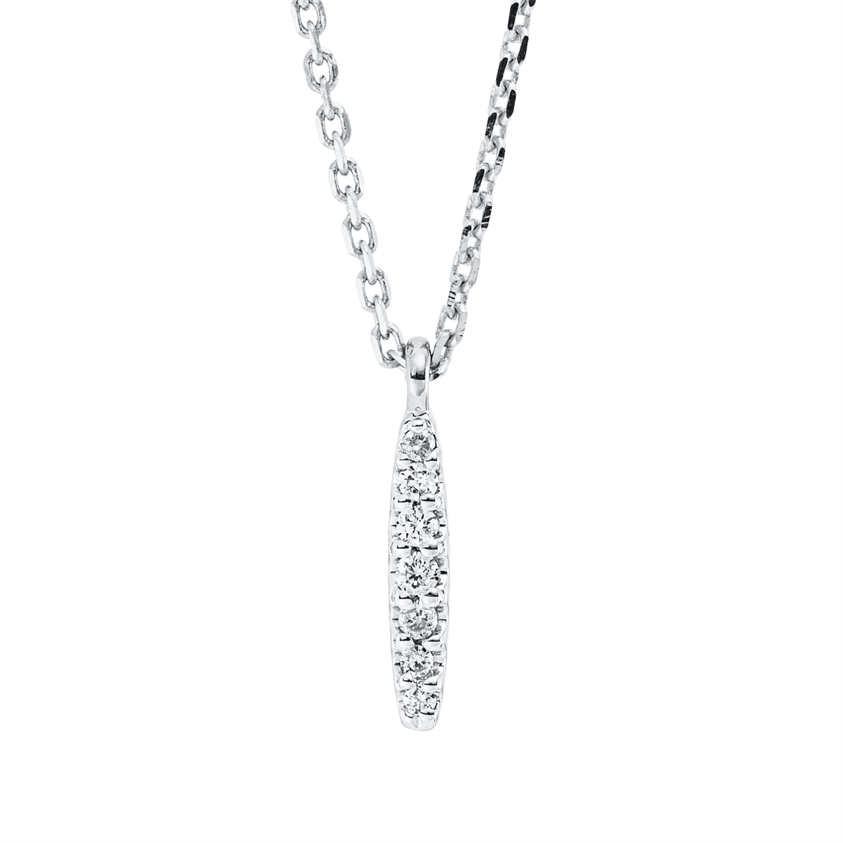 diamond full cut  modern woman necklace in white gold