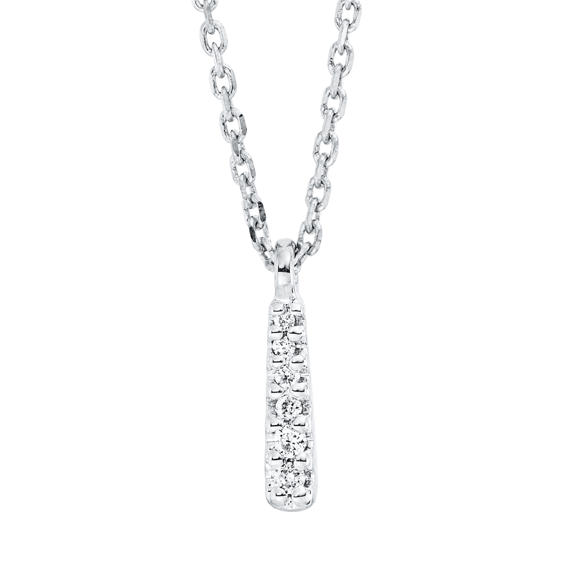 diamond full cut  modern woman necklace in white gold