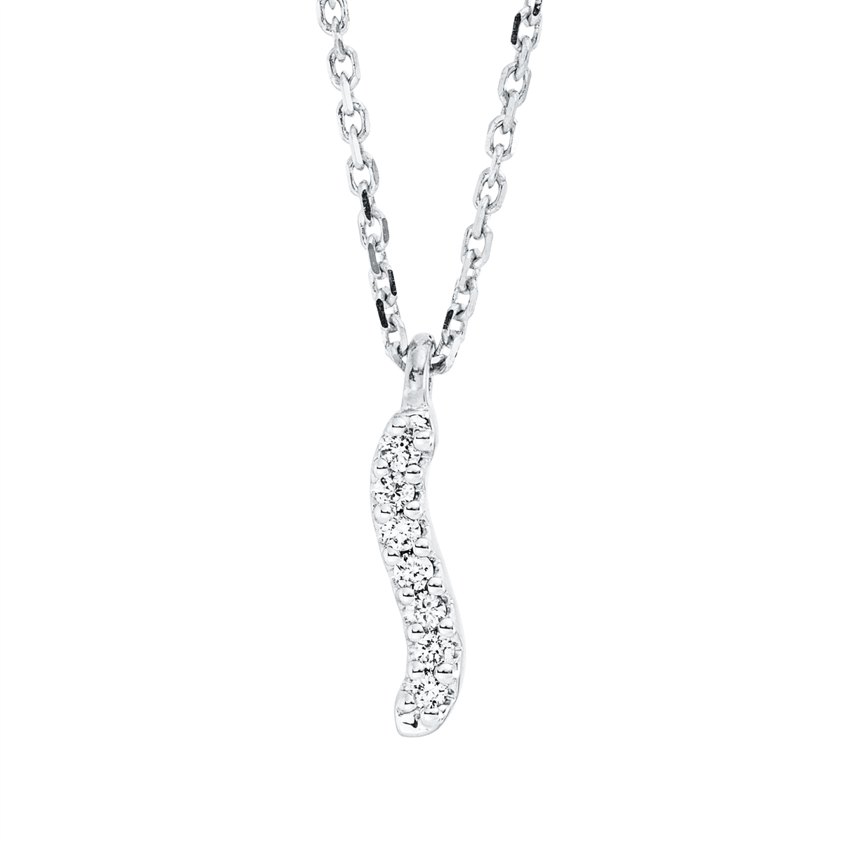 diamond full cut  modern woman necklace in white gold