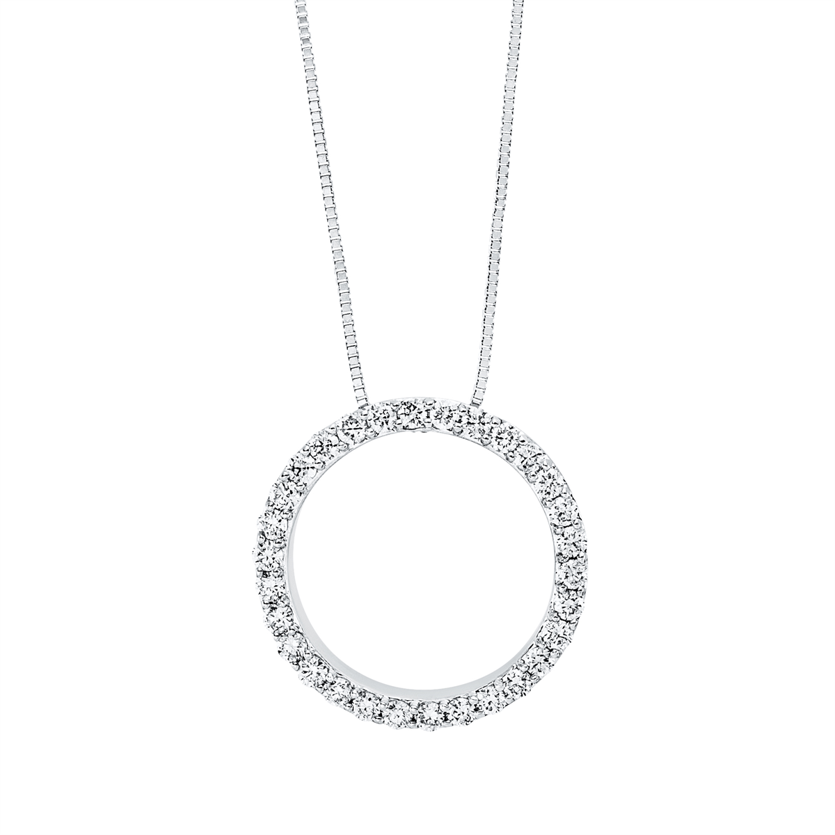 diamond full cut  modern woman necklace in white gold