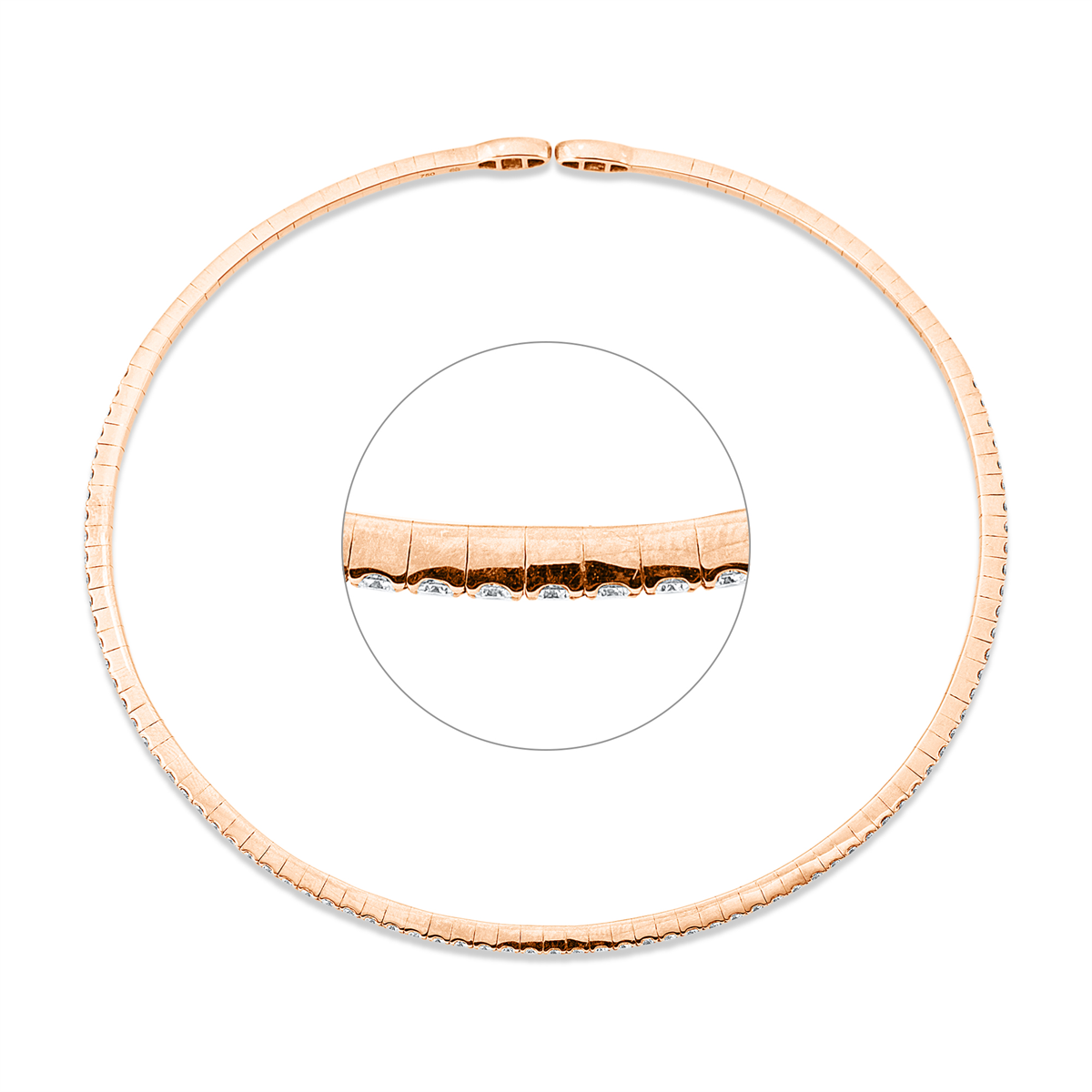 diamond full cut  multi-stone necklace in red gold