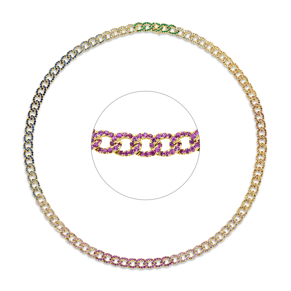 regenboog- en veelkleurige ketting - 4M762