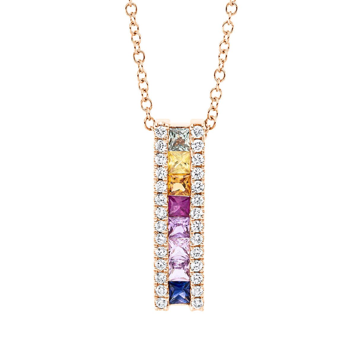 rainbow & multicolor necklace - 4M869