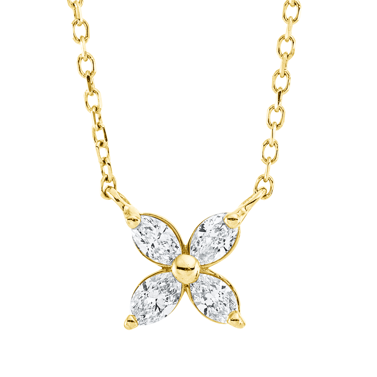 marquise  modern woman necklace in yellow gold