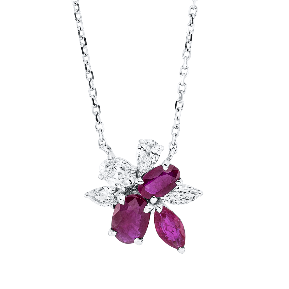 Klassieke halsketting met gekleurde stenen - 4M945