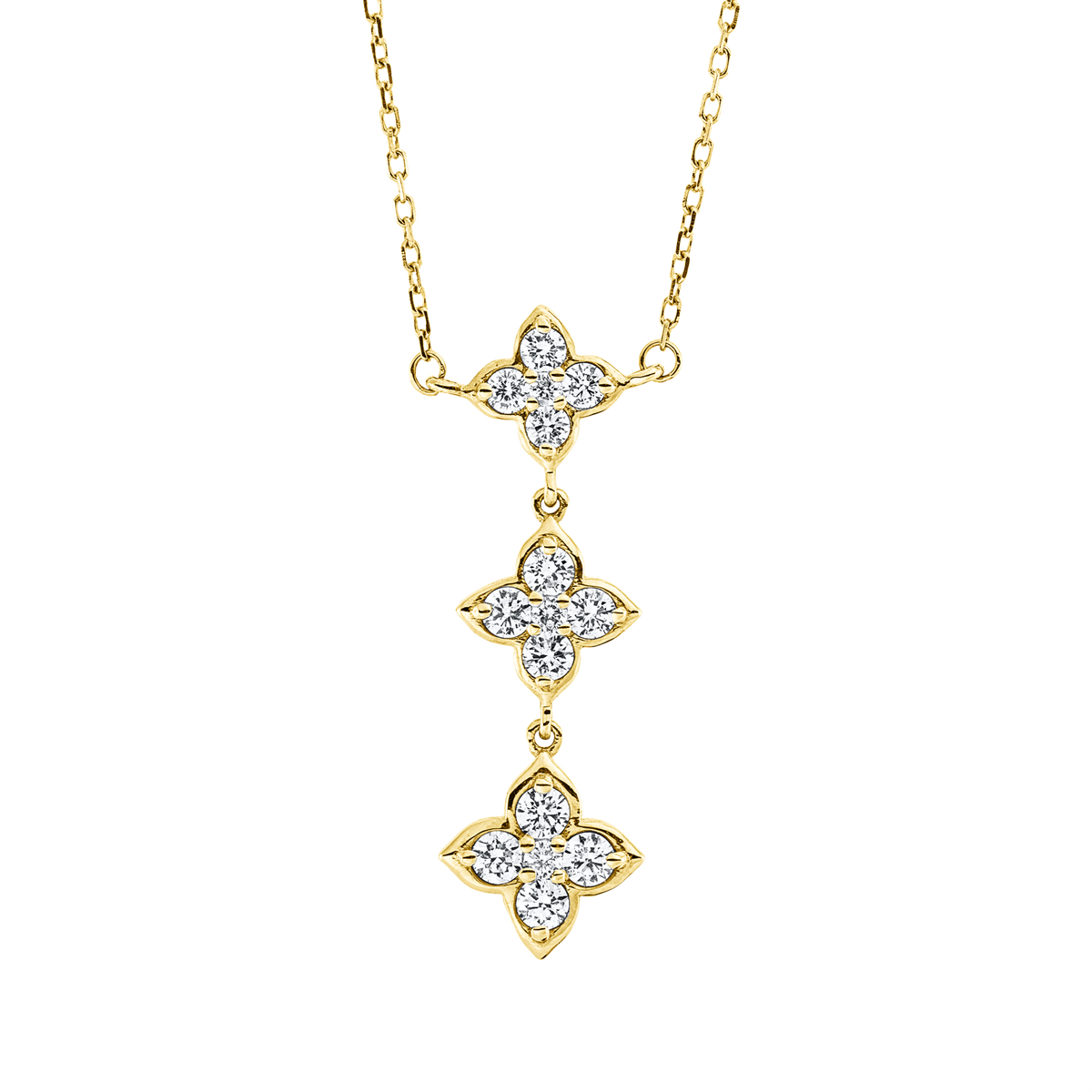 diamond full cut  modern woman necklace in yellow gold