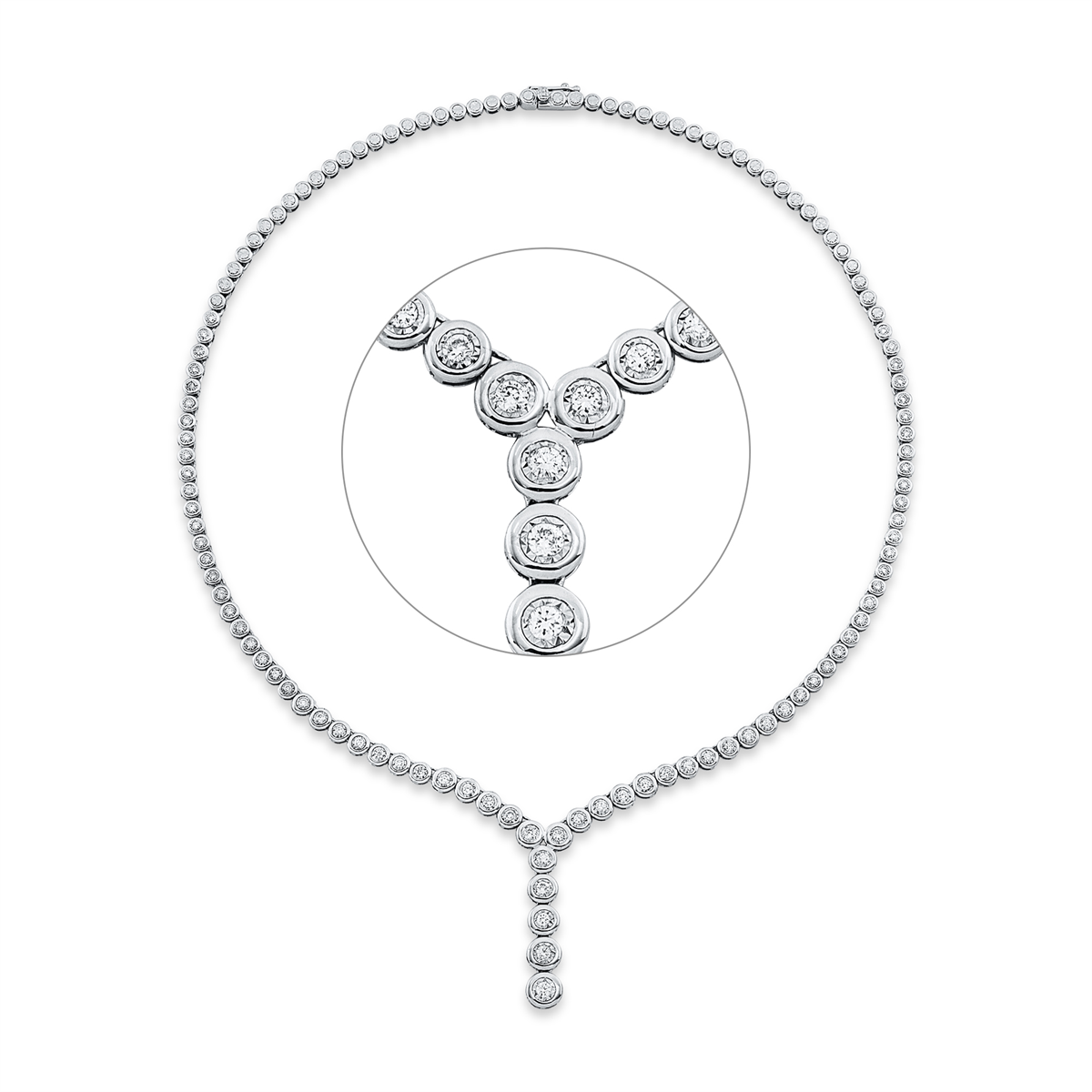 diamond full cut  exclusive necklace in white gold