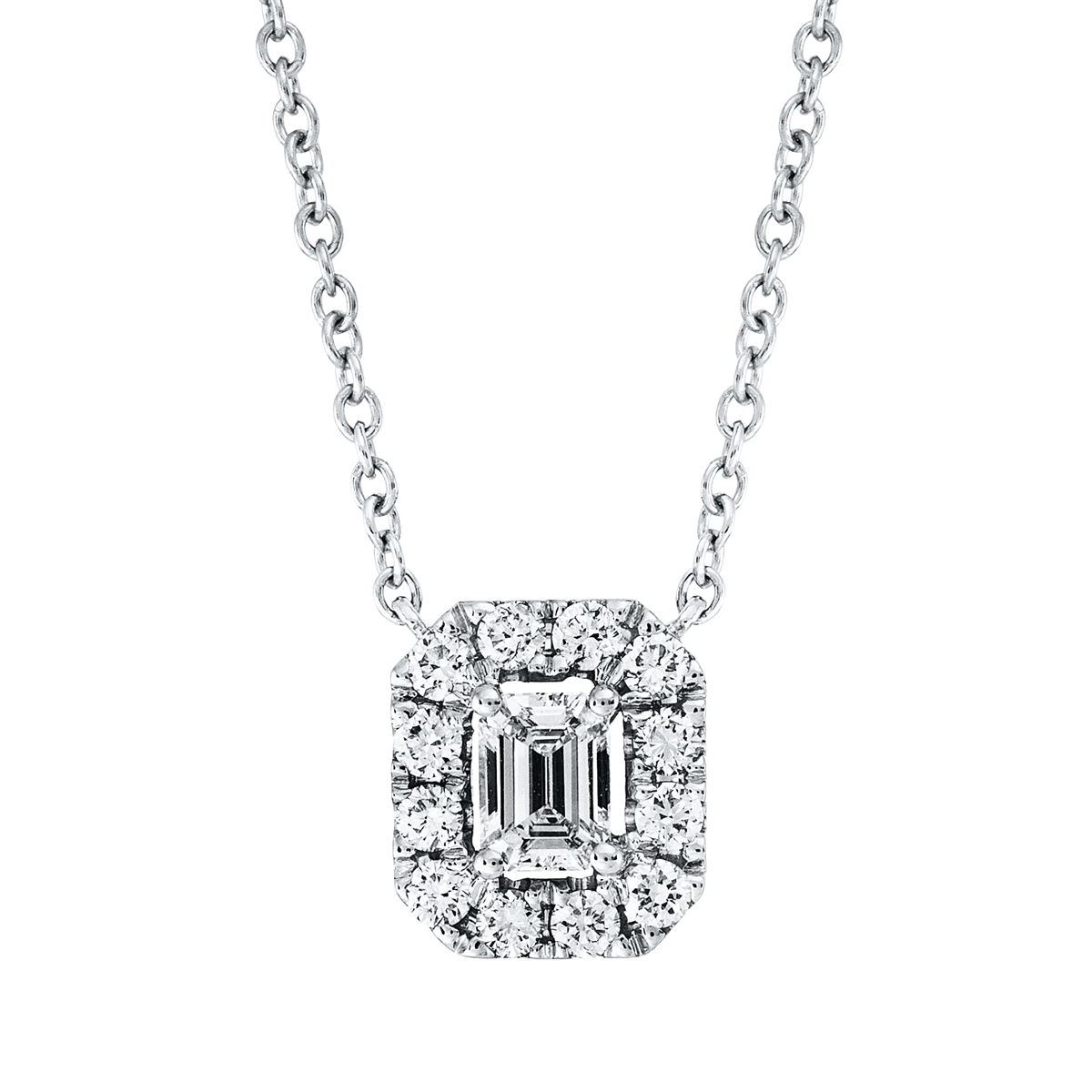 baguette illusion necklace - 4N405