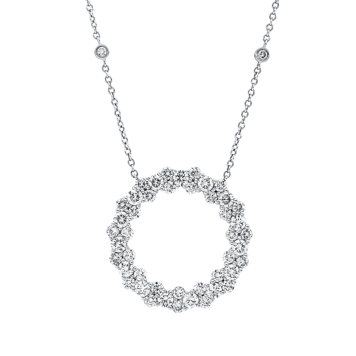 diamond full cut  exclusive necklace in white gold