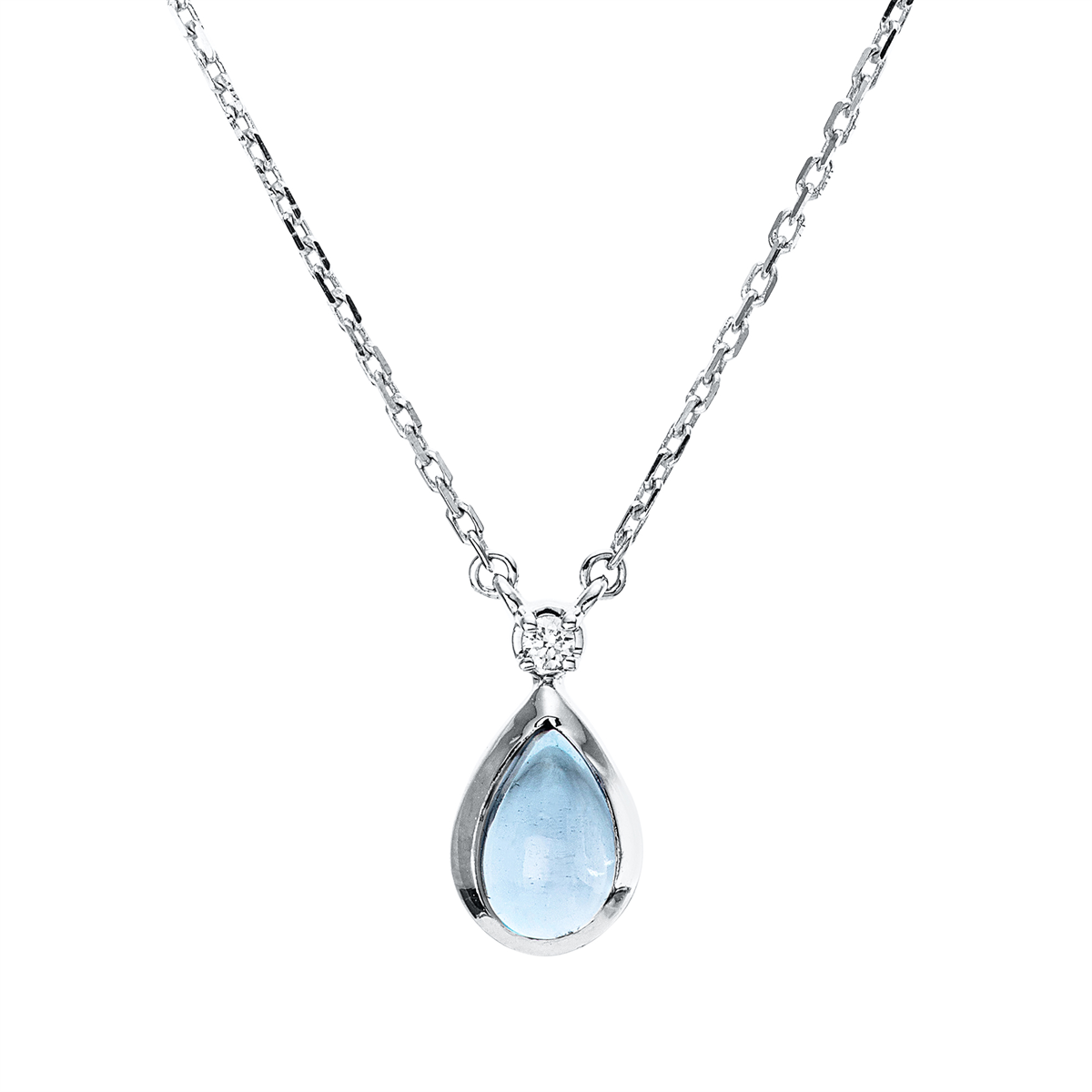 diamond full cut topaz colored stone fashion necklace in white gold