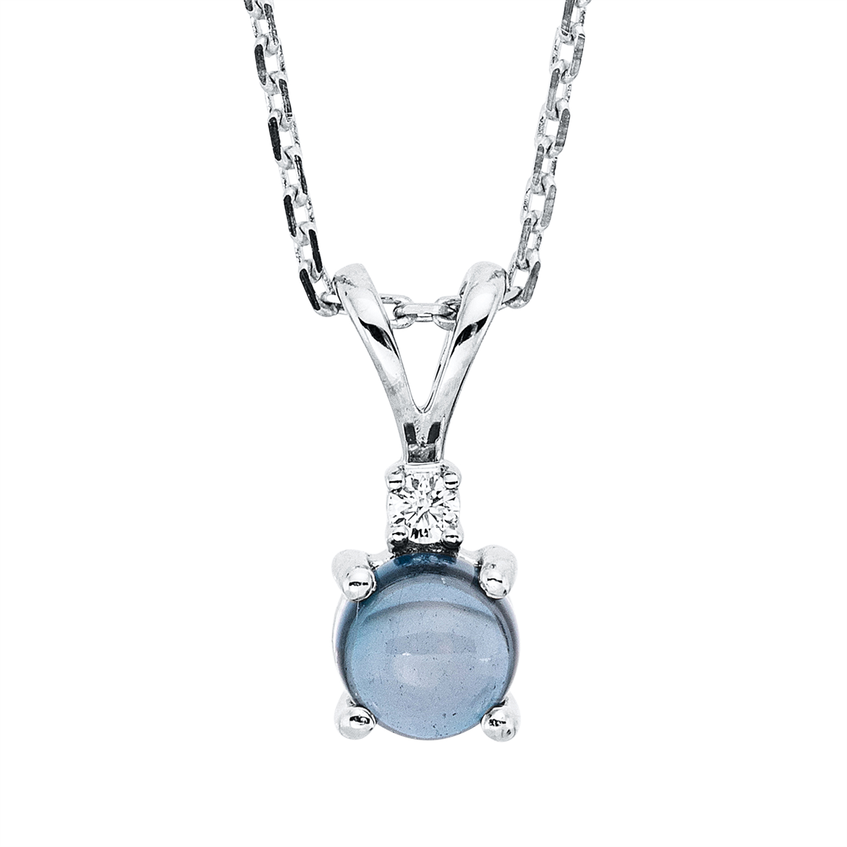 diamond full cut topaz colored stone fashion necklace in white gold